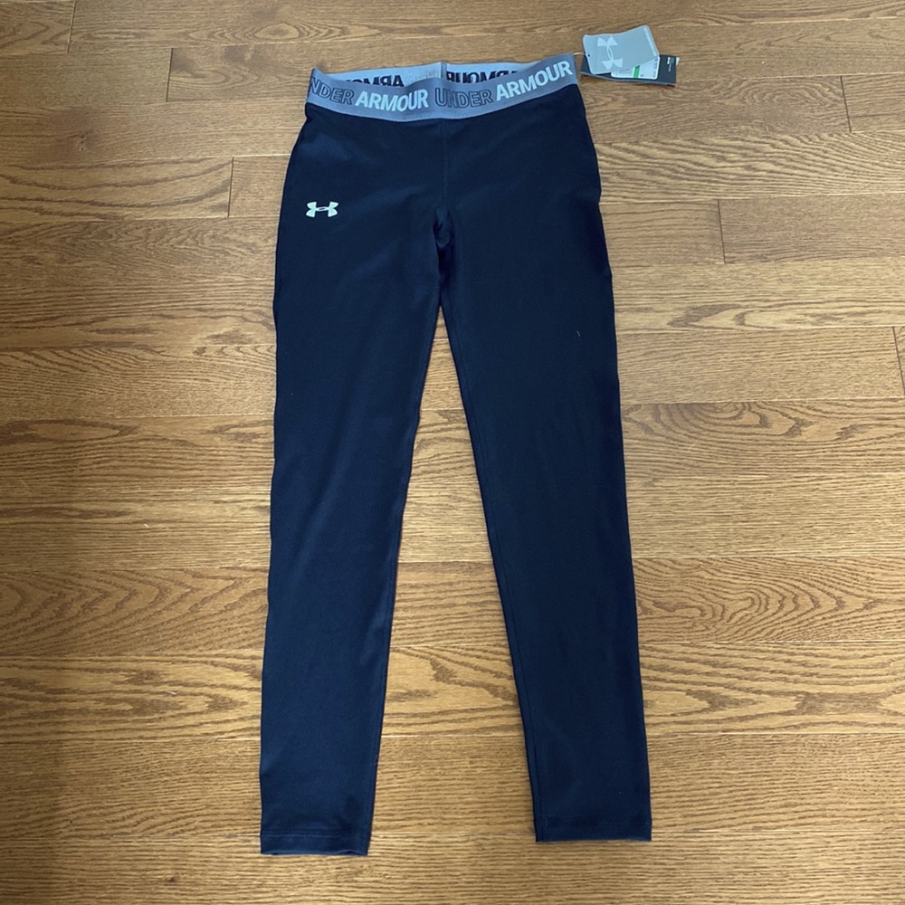UA Girls Leggings Under Armour Heatgear Black Leggings NWT Youth XL